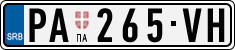 License plate of Serbia, Cars
