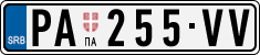 License plate of Serbia, Cars