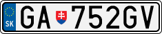 License plate of Slovakia, Cars