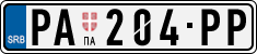 License plate of Serbia, Cars