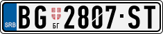 License plate of Serbia, Cars