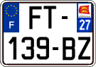 French license plate, SIV (ordinary)