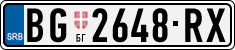 License plate of Serbia, Cars