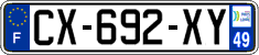 French license plate, SIV (ordinary)