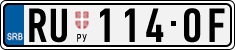 License plate of Serbia, Cars