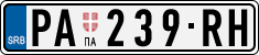 License plate of Serbia, Cars