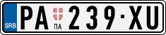 License plate of Serbia, Cars