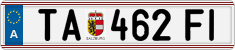 License plate of Austria, Regular plates