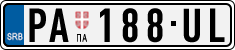 License plate of Serbia, Cars