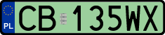 License plates of Poland, Electric vehicles