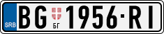 License plate of Serbia, Cars