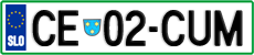 License plate of Slovenia, Cars
