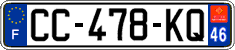 French license plate, SIV (ordinary)