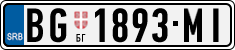 License plate of Serbia, Cars