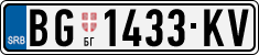 License plate of Serbia, Cars