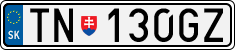License plate of Slovakia, Cars
