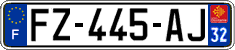 French license plate, SIV (ordinary)