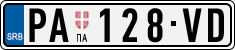 License plate of Serbia, Cars