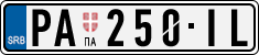 License plate of Serbia, Cars