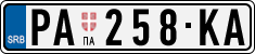 License plate of Serbia, Cars