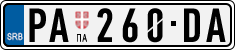 License plate of Serbia, Cars