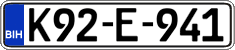 License plate of Bosnia and Herzegovina, Regular plates