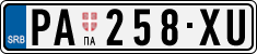 License plate of Serbia, Cars