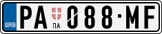 License plate of Serbia, Cars