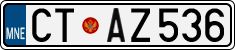 License plate of Montenegro, Cars