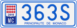 License plate of Monaco, Cars