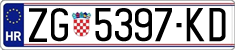License plate of Croatia, Regular plates