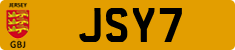 License plate of Jersey, JSY123