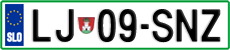 License plate of Slovenia, Cars