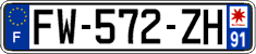 French license plate, SIV (ordinary)