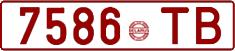 License plate Belarus, Cars (1992)