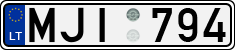 License plate of Lithuania, Cars