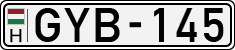 license plates of Hungary, Cars (1990)