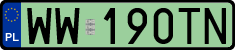 License plates of Poland, Electric vehicles