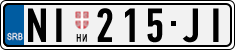 License plate of Serbia, Cars