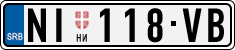 License plate of Serbia, Cars