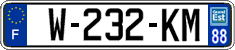 French license plate, SIV (garage)