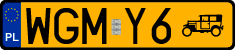 License plates of Poland, Oldtimers
