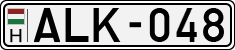license plates of Hungary, Cars (1990)