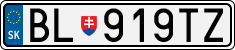 License plate of Slovakia, Cars