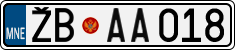License plate of Montenegro, Cars