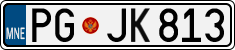 License plate of Montenegro, Cars
