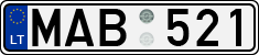 License plate of Lithuania, Cars