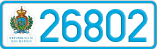 License plate of San Marino, Cars (12345)