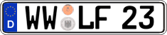 German license plate, Regular plates