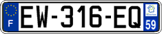 French license plate, SIV (ordinary)